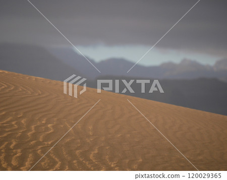 Sand textured pattern with copy space close up in Maspalomas, Gran Canaria. Abstract background wallpaper. Sand waves in a desert dune against the sky Sand textured pattern with copy space close up in Maspalomas, Gran Canaria. Abstract background wallpaper. Sand waves in a desert dune against the sky 120029365