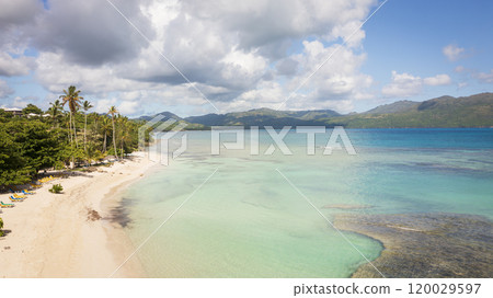Aerial shot of amazing tropical panorama of Rincon beach Aerial shot of amazing tropical panorama of Rincon beach 120029597