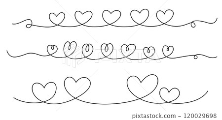 Continuous line drawing art. love hand drawn with black line 120029698