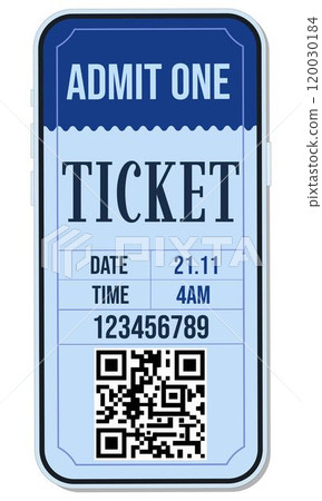 Electronic ticket for an event, concert, cinema, theater. 120030184