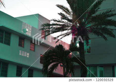 Miami, Florida, USA, facade of the buildings, Miami Beach streets, modern urban architecture 120030329