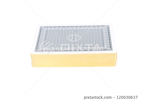 Deck of cards, spread out, pile gambling isolated on white background 120030637