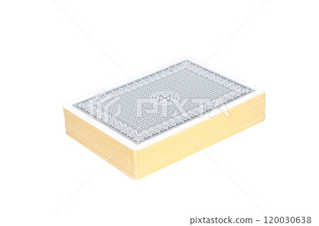 Deck of cards, spread out, pile gambling isolated on white background 120030638