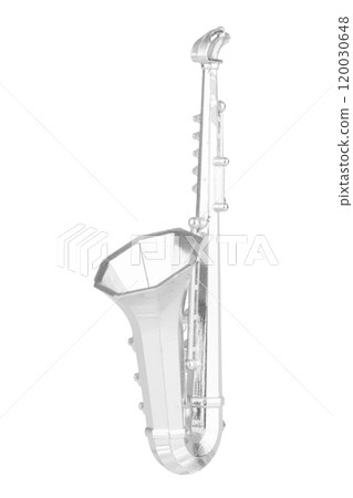 Saxophone music silver isolated on white background Saxophone music silver isolated on white background 120030648
