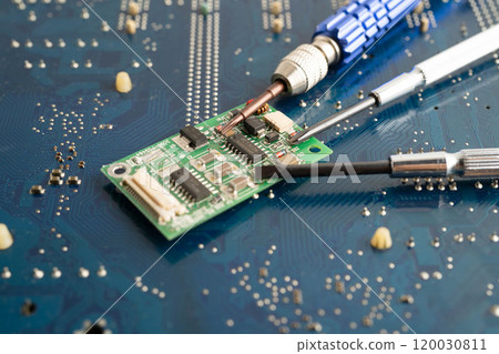 Repairing and upgrade circuit mainboard of notebook, electronic, computer hardware and technology. 120030811