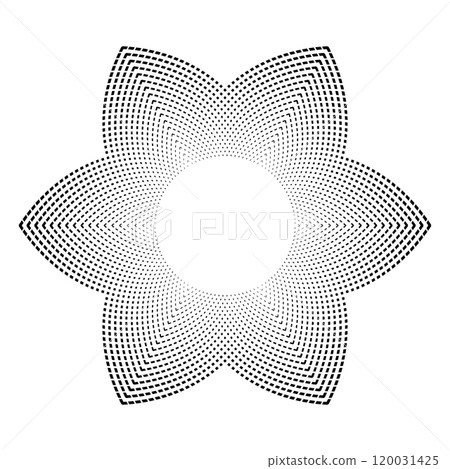 Abstract Radial Halftone Geometric Dots Pattern. 120031425