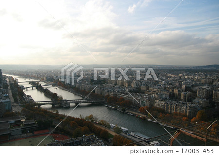 Paris panorama, France, European cityscape, streets landscape. A breathtaking panorama of Paris, showcasing the charming European cityscape with its iconic streets and landmarks. Paris panorama, France, European cityscape, streets landscape. A breathtaking panorama of Paris, showcasing the charming European cityscape with its iconic streets and landmarks. 120031453