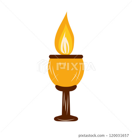Burning candle in flat design. Kwanzaa holiday glowing candlelight. Vector illustration isolated. Burning candle in flat design. Kwanzaa holiday glowing candlelight. Vector illustration isolated. 120031657