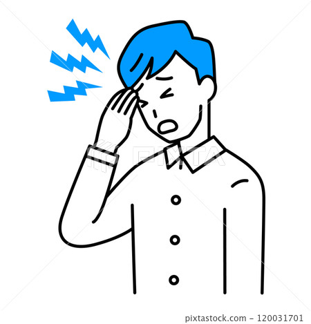 Casual man suffering from headache 120031701