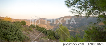 Israeli mountain landscape panoramic view Israeli mountain landscape panoramic view 120031826