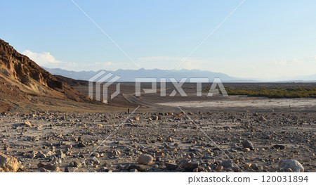 View of the Death Valley, California mountains and desert background, USA national parks landscape 120031894