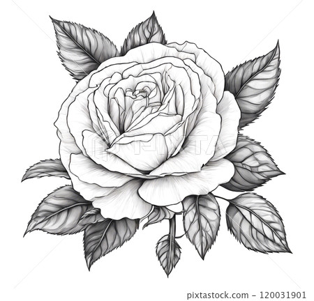 Rosa damascena isolated 120031901