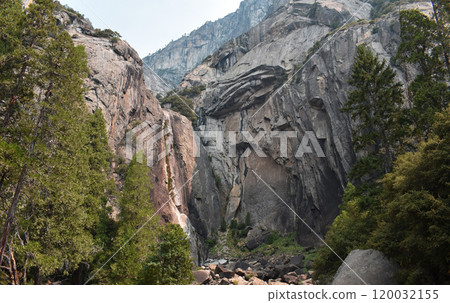Yosemite national park, California mountains background, view of natural landscape, USA national parks wildlife 120032155