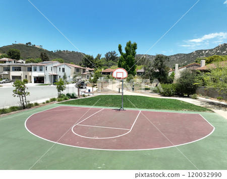 Basketball court in community park in San Diego Basketball court in community park in San Diego 120032990