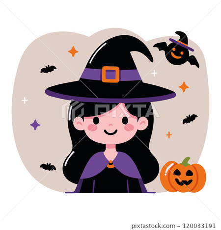 halloween, witch, vector 120033191