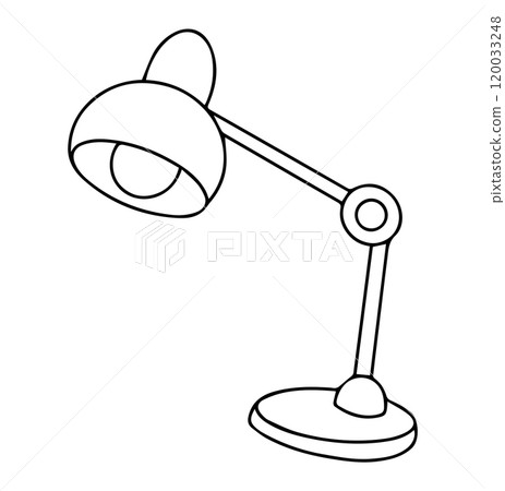 Vector drawing, table lamp. Coloring book for children. 120033248