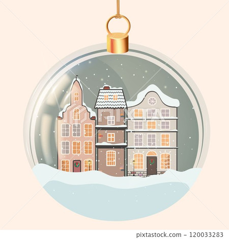 It resembles a charming snow globe that has houses situated within it 120033283