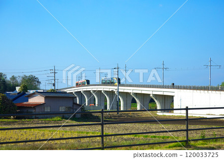 飛山城東站附近往返的燈光線及週邊風景 宇都宮輕軌 飛山城東站附近往返的燈光線及週邊風景 宇都宮輕軌 120033725