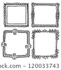 Bullet journal hand-drawn vector frames for notebook, scrapbook, diary, or planner. Doodle black borders isolated on a white background.  120033743