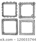 Bullet journal hand-drawn vector frames for notebook, scrapbook, diary, or planner. Doodle black borders isolated on a white background.  120033744