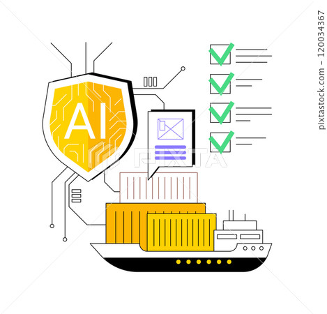 AI-Enhanced Cargo Security abstract concept vector illustration. 120034367