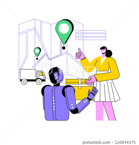 AI-Supported Last-Mile Delivery abstract concept vector illustration. 120034375