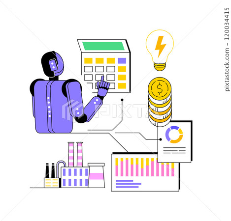 AI-Backed Energy Pricing abstract concept vector illustration. 120034415