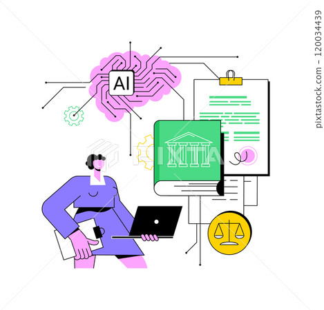 AI-Analyzed Legal Precedent abstract concept vector illustration. 120034439