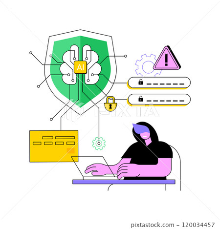 AI-Driven Fraud Prevention abstract concept vector illustration. AI-Driven Fraud Prevention abstract concept vector illustration. 120034457