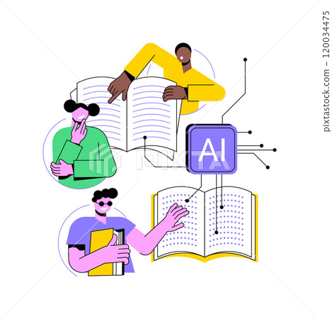 AI-Backed Education Equity Initiatives abstract concept vector illustration. AI-Backed Education Equity Initiatives abstract concept vector illustration. 120034475