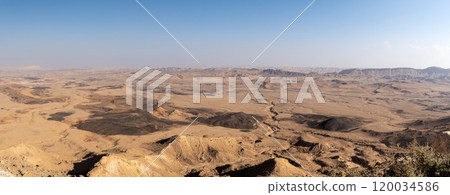 Panoramic view the Ramon Crater in Negev desert 120034586