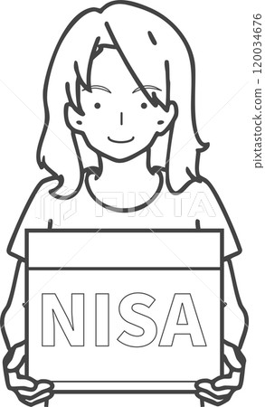 Illustration of a woman investing in a NISA account 120034676