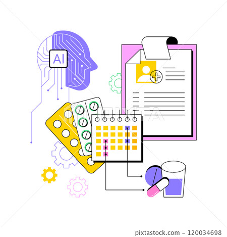 AI-Driven Personalized Treatment Plans abstract concept vector illustration. 120034698