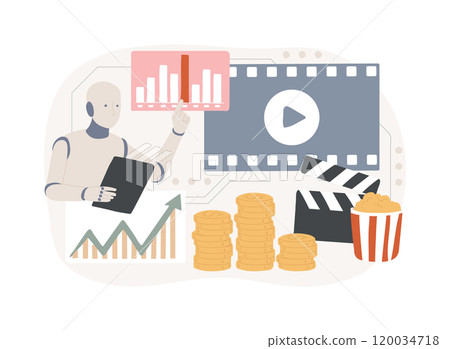 AI-Predictive Box Office Success abstract concept vector illustration. AI-Predictive Box Office Success abstract concept vector illustration. 120034718