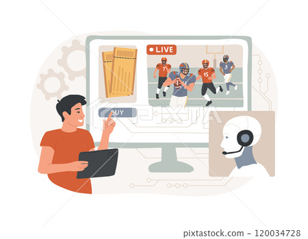 AI-Optimized Live Events abstract concept vector illustration. 120034728