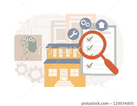 AI-Supported Property Inspection abstract concept vector illustration. 120034805