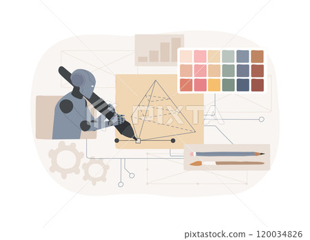 AI-Enhanced Product Design abstract concept vector illustration. 120034826