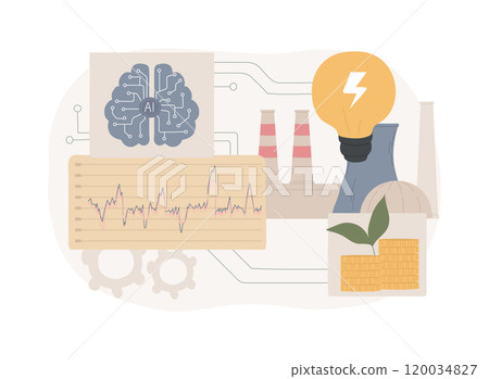 AI-Analyzed Energy Consumption abstract concept vector illustration. AI-Analyzed Energy Consumption abstract concept vector illustration. 120034827