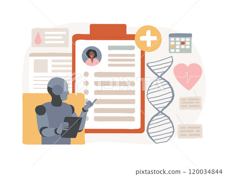 AI-Driven Personalized Treatment Plans abstract concept vector illustration. 120034844