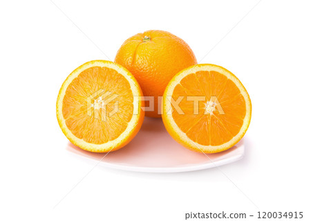 Orange fruit isolated on white Orange fruit isolated on white 120034915