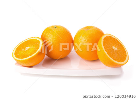 Orange fruit isolated on white 120034916