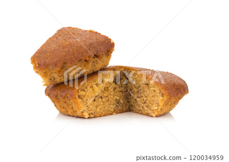 banana cake isolated on white background 120034959