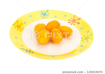 Marian plum Thai fruit isolated on white background. Mayongchid. Maprang. Marian Plum. Plum Mango 120034974