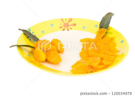 Marian plum Thai fruit isolated on white background. Mayongchid. Maprang. Marian Plum. Plum Mango 120034978
