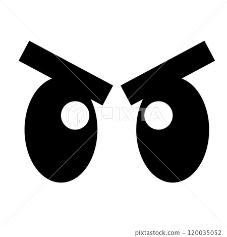 憤怒表情的眼睛簡單圖示素材 120035052