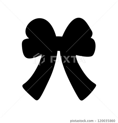 Black silhouette of a bow or a ribbon in a flat vector style isolated on a white background Black silhouette of a bow or a ribbon in a flat vector style isolated on a white background 120035860
