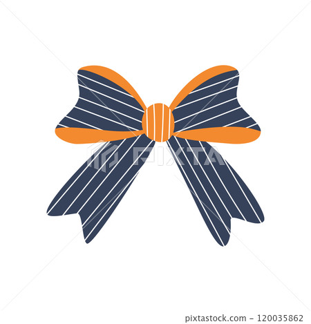 A textured retro bow or ribbon in a flat vector style 120035862