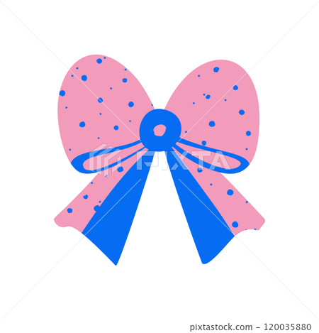 A textured retro bow or ribbon in a flat vector style A textured retro bow or ribbon in a flat vector style 120035880