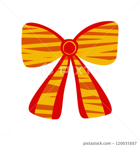 A textured retro bow or ribbon in a flat vector style A textured retro bow or ribbon in a flat vector style 120035887