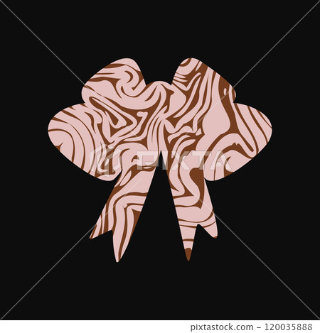 A textured retro bow or ribbon in a flat vector style 120035888